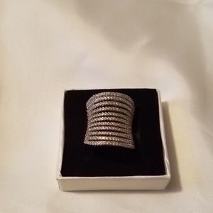 Silver plated fashion statement ring